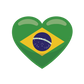 Dekokissen-Set Herz Brasilien Flagge