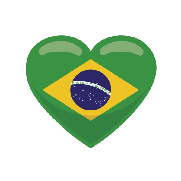 Dekokissen-Set Herz Brasilien Flagge