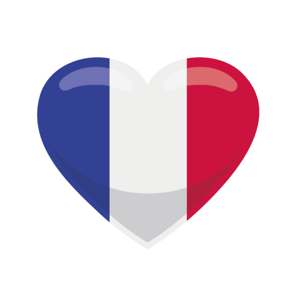 Dekokissen-Set Herz Flagge Frankreich