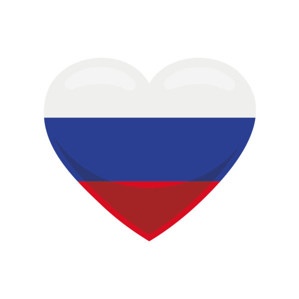 Kinder T-Shirt Russland Flagge herzform