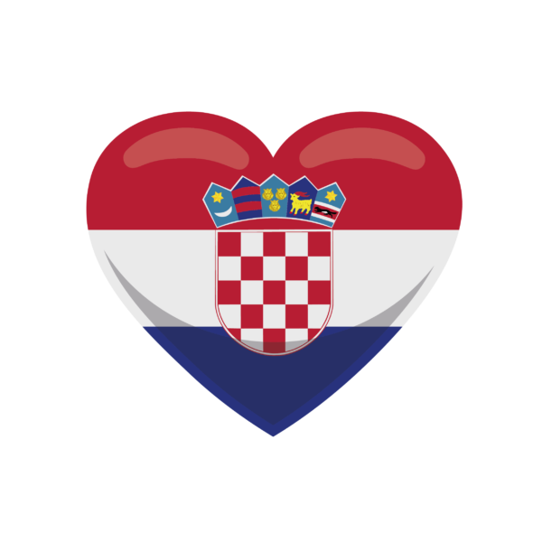 Dekokissen-Set Herz Flagge Kroatien