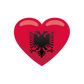 Kinder T-Shirt Albanien Flagge herzform