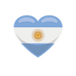 Kinder T-Shirt Argentinien Flagge herzform