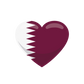 Kinder T-Shirt Qatar Flagge herzform