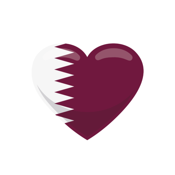 Kinder T-Shirt Qatar Flagge herzform
