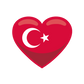 Dekokissen-Set Herz Türkei Flagge