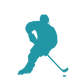 Kinder T-Shirt Hockey Player Silhouette in Grau