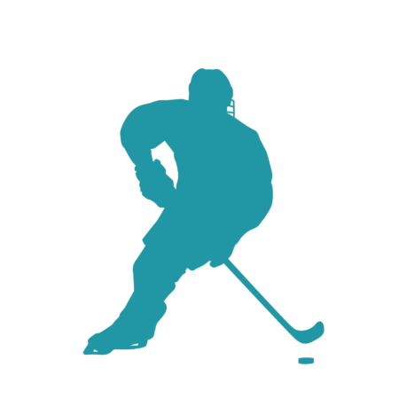 Kinder T-Shirt Hockey Player Silhouette in Grau