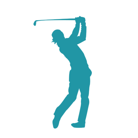 Kinder T-Shirt Golf Spieler Silhouette