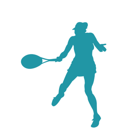 Kinder T-Shirt Frau beim Tennis Silhouette 1