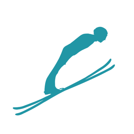 Kinder T-Shirt Skispringer Silhouette