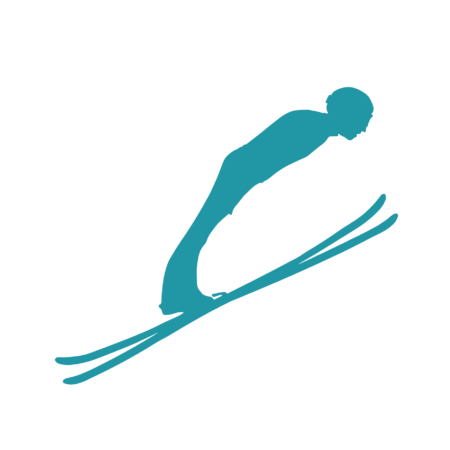 Schulrucksack-Set Skispringer Silhouette