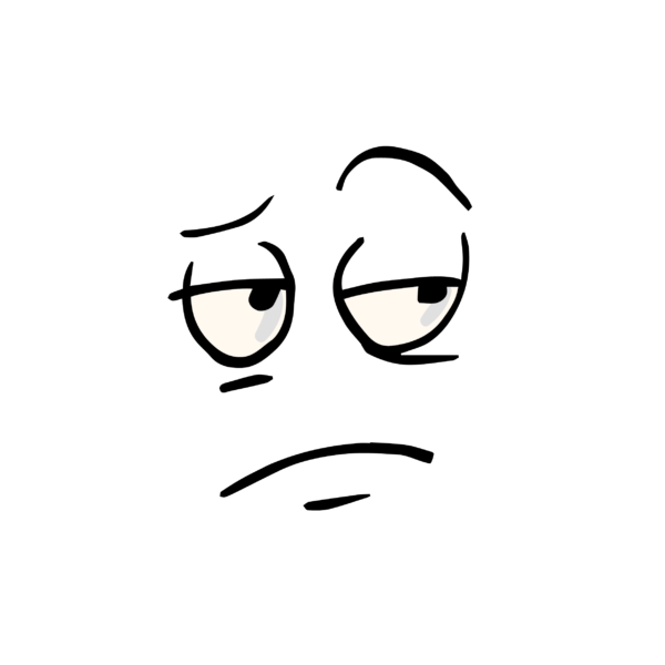 Kinder T-Shirt Cartoon Face Bored