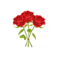 Dekokissen-Set Drei Rote Rosen