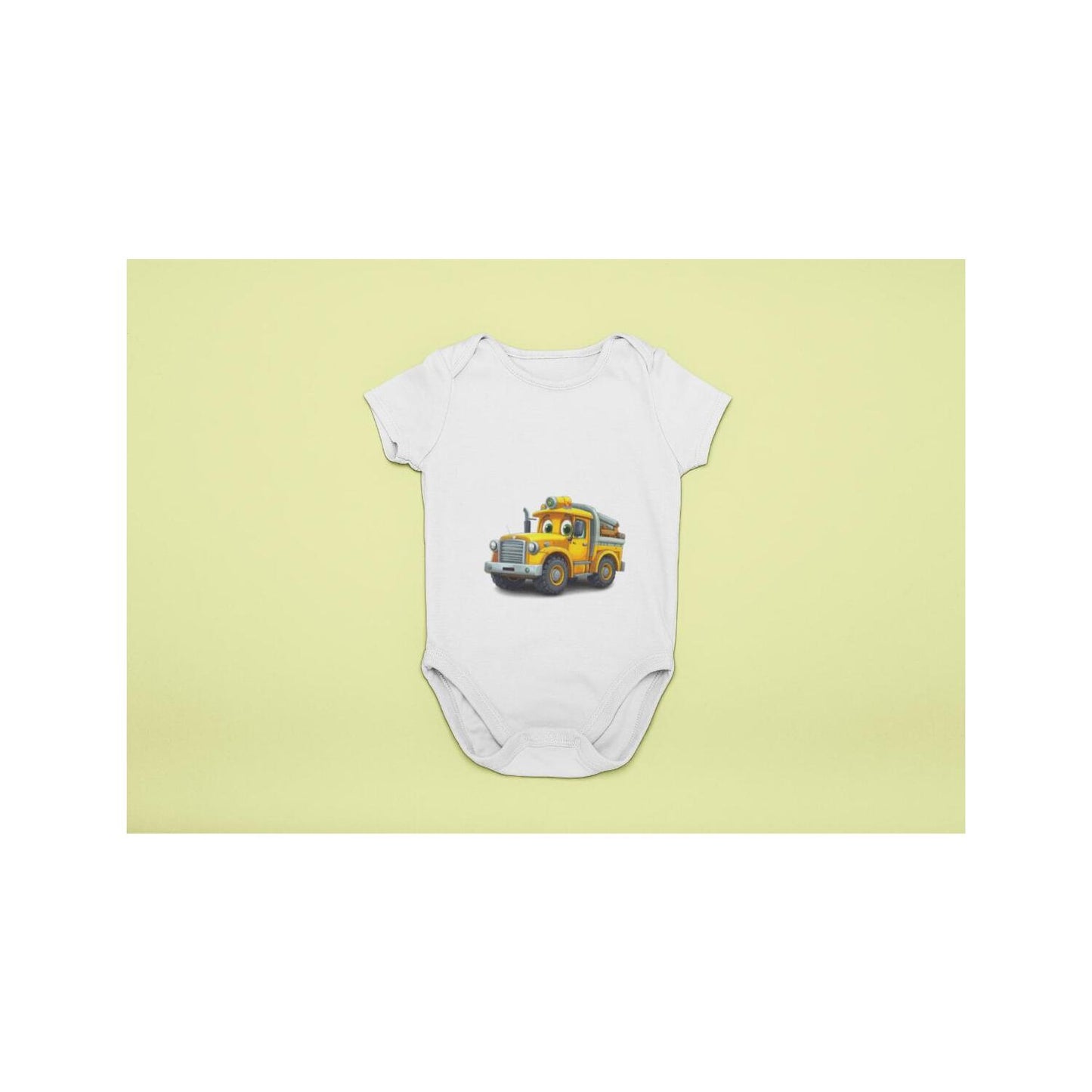 Baby- Body Set 3teilig Baufahrzeug mit Gesicht 1