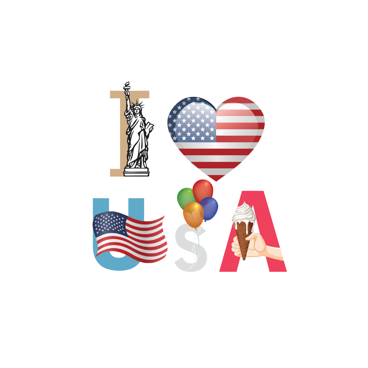 Kinder T-Shirt I Love USA