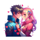 Kinder T-Shirt Anime Love Couple
