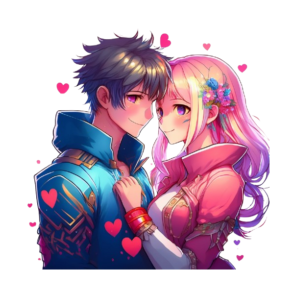 Kinder T-Shirt Anime Love Couple