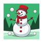 Kinder T-Shirt Schneemann mit Schneeball