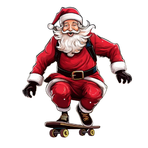 Kinder T-Shirt Skateboard Santa