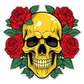 Kinder T-Shirt Skull with Roses