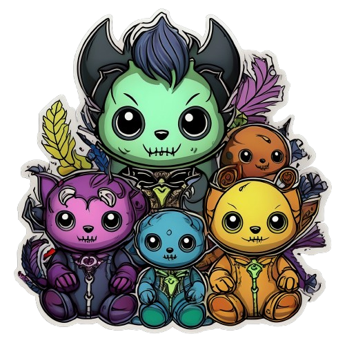 Kinder T-Shirt Comic Gothic Plüschtiere
