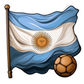 Kinder T-Shirt Argentinien Flagge mit Ball