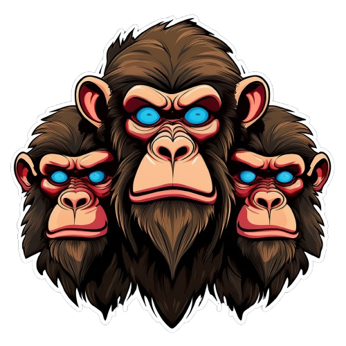 Dekokissen-Set Three Apes Comic