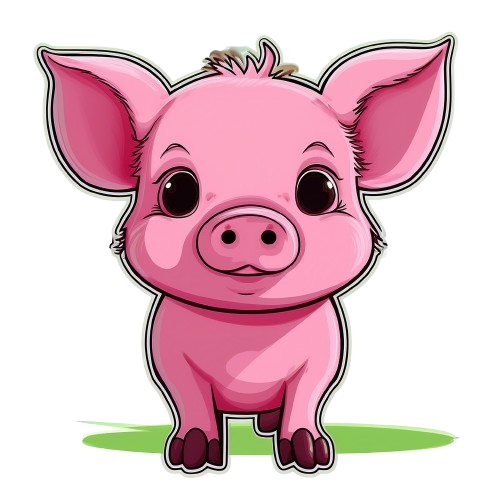 Dekokissen-Set kleiner Comic Schwein