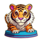 Baby- Body Set 3teilig Zirkus Tiger auf Podest