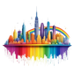 Kinder T-Shirt Moderne Skyline der Stadt 7