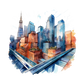 Kinder T-Shirt Moderne Skyline der Stadt 20