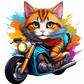 Turnbeutel Katze auf Motorrad 1