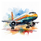Turnbeutel Aquarell Flugzeug
