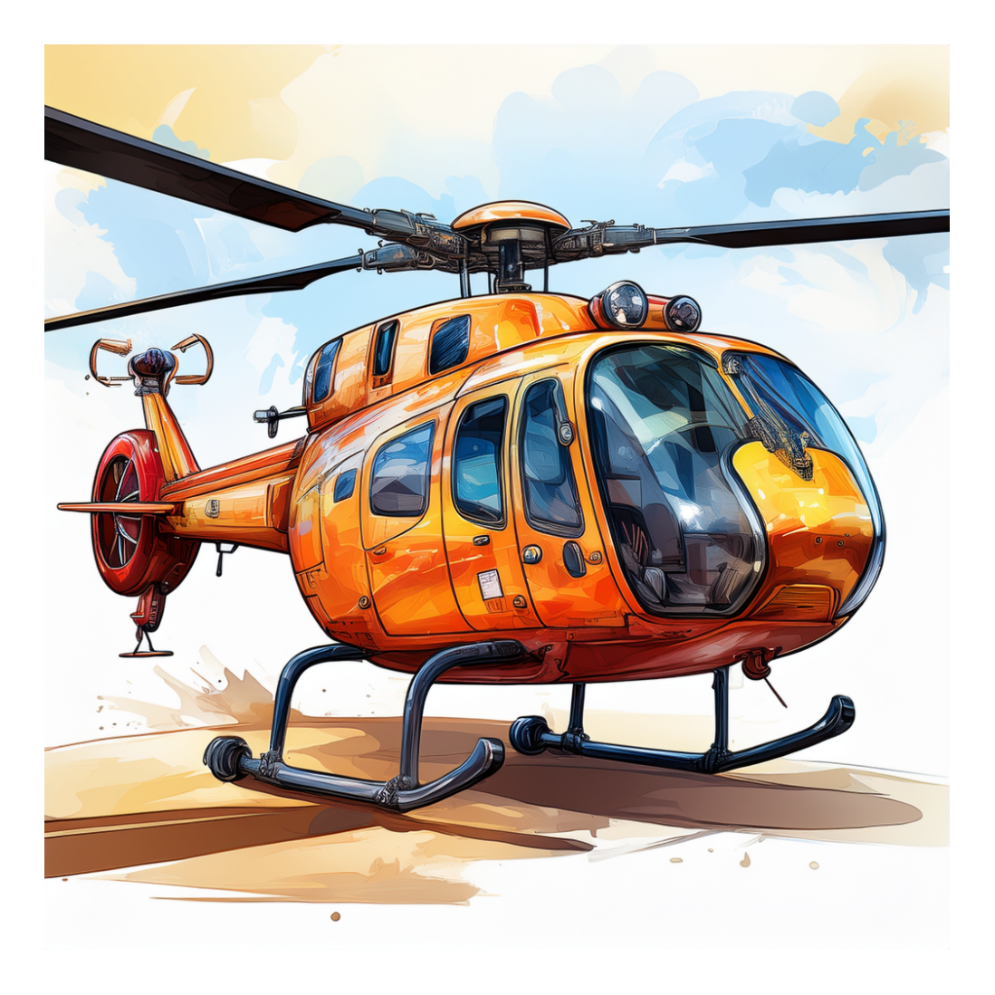 Schulrucksack-Set Cartoon Hubschrauber 3