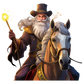 Turnbeutel Magier auf Pferd