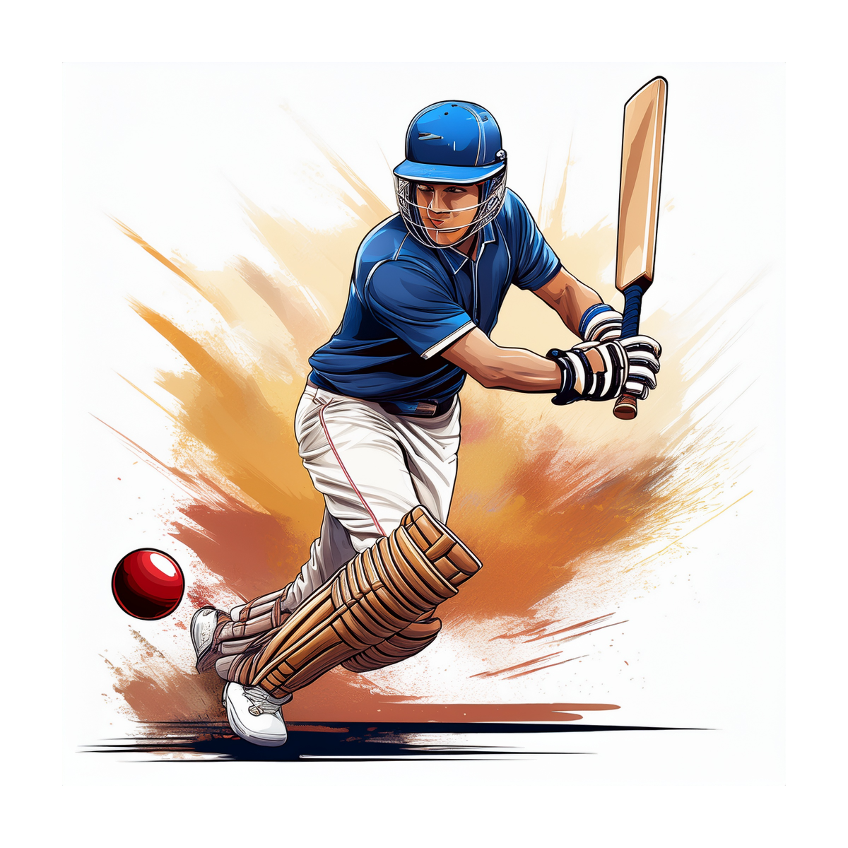 Kinder T-Shirt Cricket Spieler