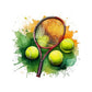Kinder T-Shirt Watercolor Tennis