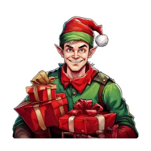 Kinder T-Shirt Weihnachtselfe mit Geschenken