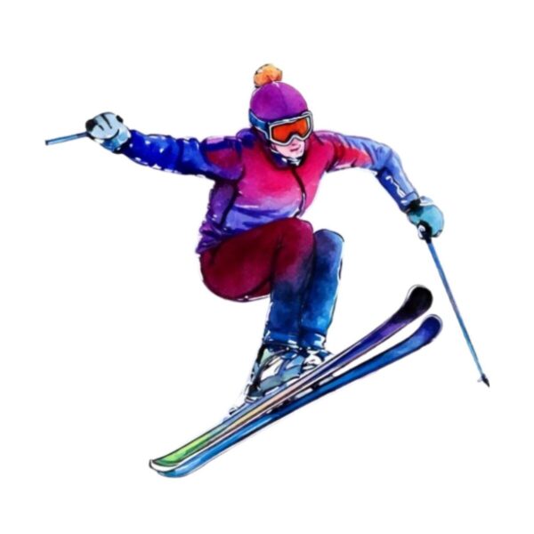 Kinder T-Shirt Watercolor Ski
