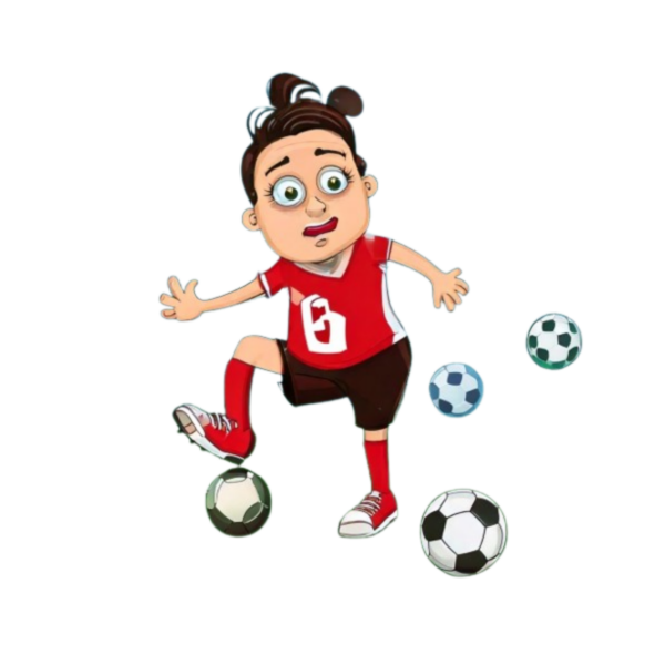 Kinder T-Shirt Comic Fussballspielerin