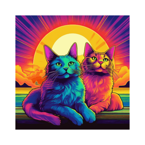 Kinder T-Shirt Vaporwave Cat