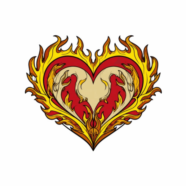 Kinder T-Shirt Flame Heart Ornamed