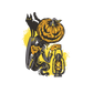 Kinder T-Shirt Halloween  Mr Pumpkin and Cat
