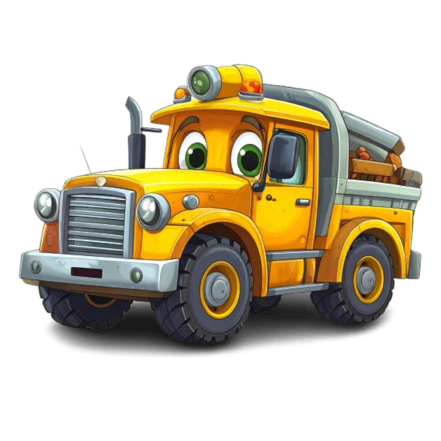 Baby- Body Set 3teilig Baufahrzeug mit Gesicht 1