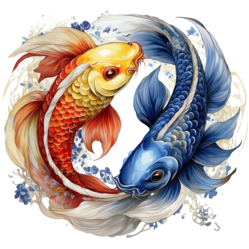 Schulrucksack-Set Ying Yang Koi