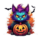 Dekokissen-Set Halloween Pumpink Cat