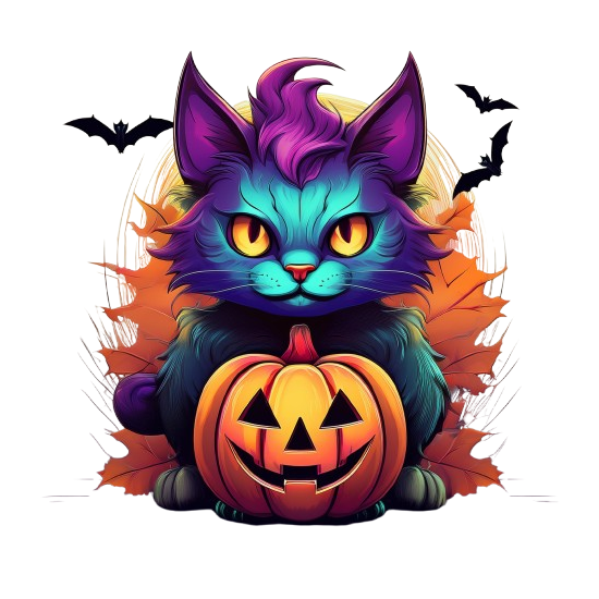 Dekokissen-Set Halloween Pumpink Cat