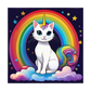 Dekokissen-Set Cute Unicorn Cat on Rainbow
