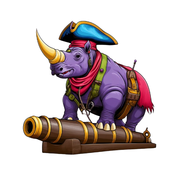 Dekokissen-Set Nashorn Pirat auf Kanone